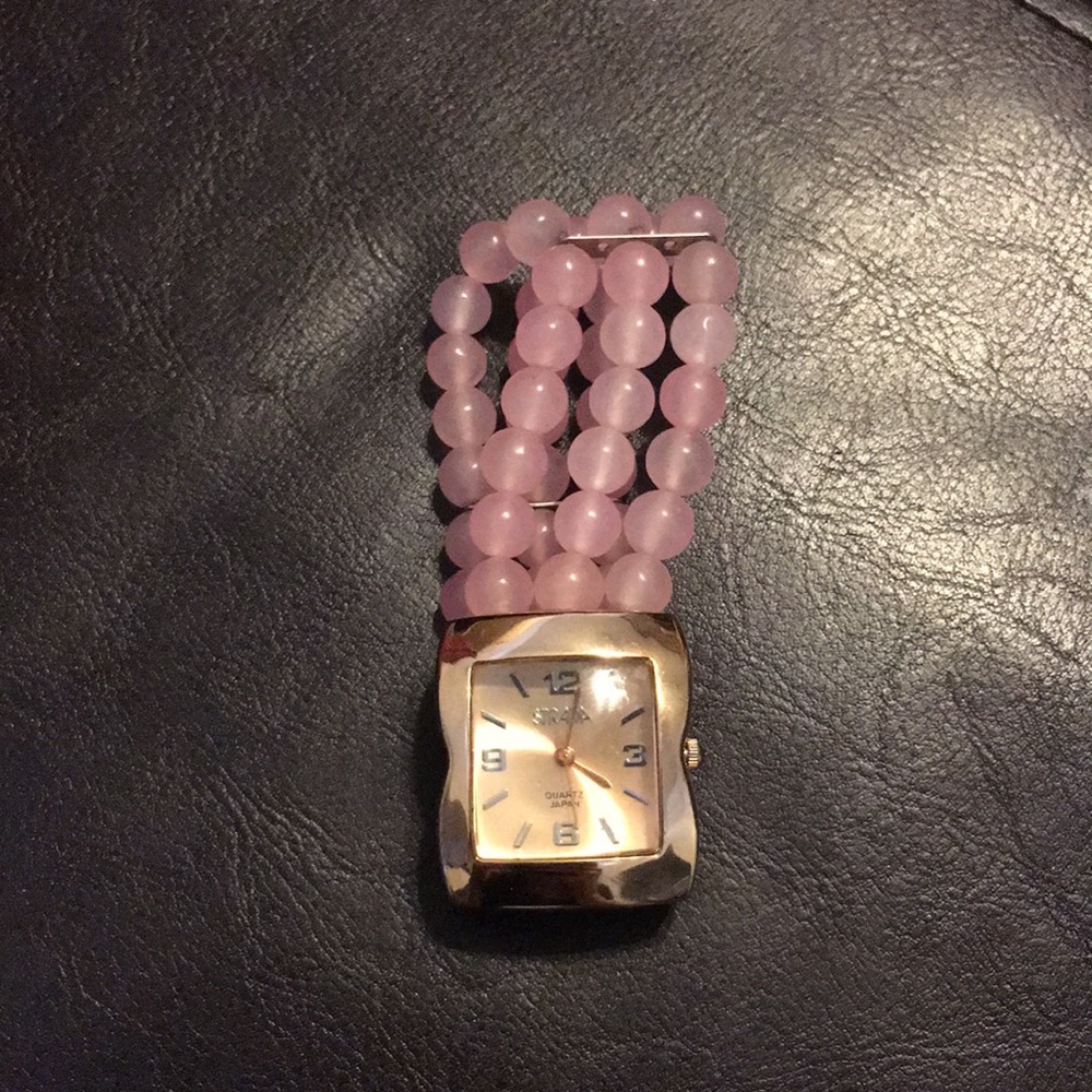 Strada 14k Rose Gold IP plated watch